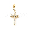 Cross 304 Stainless Steel Crystal Rhinestone Pendant Decorations STAS-H202-51G-1