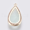 Brass Glass Pendants KK-O105-01KCG-E-2
