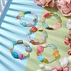 Rainbow Color Nuggets Acrylic Beaded Stretch Bracelets for Women BJEW-JB10497-2