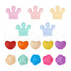 50Pcs 15 Style Food Grade Eco-Friendly Silicone Focal Beads SIL-TA0001-10-10