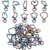 20Pcs 10 Styles Rainbow Color PVD Vacuum Plating Alloy Keychain Clasps JX114A-1