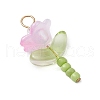 Glass Seed Beads with Imitation Austrian Crystal Beads and 304 Stainless Steel Flat Head Pins and Handmade Lampwork Beads and Iridescent Acrylic Bead Caps Pendants PALLOY-JF03485-01-4