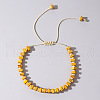Adjustable Retro Boho Vintage Square Dyed Natural Imperial Jasper Braided Bead Bracelets for Women Men RP7679-10-1
