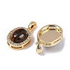 Brass with Cubic Zirconia and Tiger-Eye Pendants KK-Q030-18P-2