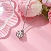 Round Shell Pearl Macrame Pouch Pendant Necklaces NJEW-JN04955-02-2