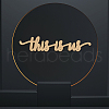 Word This Is Us Laser Cut Unfinished Basswood Wall Decoration WOOD-WH0113-102-5