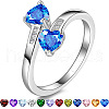 Heart 304 Stainless Steel with Cubic Zirconia Cuff Rings FS-WG2909F-36-1