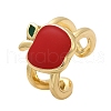 Brass Enamel Cuff Earrings EJEW-Q036-02A-G-2