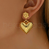 Elegant Brass Heart Dangle Stud Earrings GK6845-2
