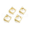 Cubic Zirconia Square Triple Layer Open Cuff Ring RJEW-N037-035-1