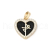 Brass Micro Pave Clear Cubic Zirconia Pendants KK-R213-06G-01-1