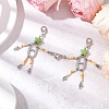 Glass Seed Bead and 201 Stainless Steel Links and Opaque Acrylic Beads and Zinc Alloy Lobster Claw Clasps and Tibetan Style Alloy Beads Decorations HJEW-JM03036-1
