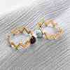 304 Stainless Steel Open Cuff Rings RJEW-A071-09G-3