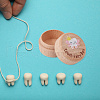GOMAKERER 1Pc Round Wooden Baby Tooth Keepsake Organizer Storage Box CON-GO0001-01-4