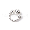 304 Stainless Steel Linking Rings with Brass Round Beads PALLOY-JF03869-5