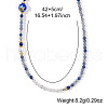 Faceted Round Natural Blue Aventurine(Dyed & Heated) & Glass & Flower Lampwork Beaded Necklaces for Women HR2207-4