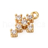 Brass Micro Pave Clear Cubic Zirconia Charms KK-V016-22D-G-2