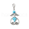 7Pcs Angel Synthetic Turquoise Pendant Decorations HJEW-JM03461-4