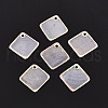 Electroplated Natural Capiz Shell Pendants SHEL-T012-08-01-1