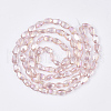 Electroplate Transparent Glass Beads Strands X-EGLA-T020-06B-2