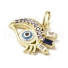 Brass Micro Pave Cubic Zirconia Pendants KK-E092-11G-04-2