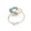 Natural Apatite Cuff Rings RJEW-TA00206-02-4