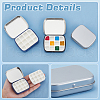   3Pcs 3 Colors Rectangle Iron Tin Cans with Hinged Lid CON-PH0003-13-4
