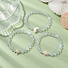 3Pcs Beach Dolphin & Turtle & Starfish Dyed Synthetic Turquoise Bead Bracelets BJEW-JB10251-2