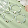 3Pcs Beach Dolphin & Turtle & Starfish Dyed Synthetic Turquoise Bead Bracelets BJEW-JB10251-2