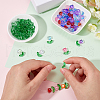 SOFPLATE 200Pcs 2 Styles Spray Painted Transparent Glass Beads GLAA-SP0001-08-3