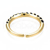 Enamel Wrap Open Cuff Ring RJEW-N037-009-3