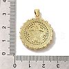 Rack Plating Brass Micro Pave Cubic Zirconia Pendants KK-D088-03G-4