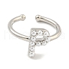 Rack Plating Brass Open Cuff Rings for Women RJEW-F162-01P-P-2