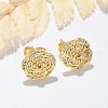 Brass Micro Pave Clear Cubic Zirconia Stud Earrings EJEW-D305-19G-1