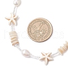 Summer Beach Synthetic Turquoise Starfish & Natural Cultured Freshwater Pearl & Shell & Glass Seed Beaded Necklaces for Women NJEW-TA00198-3