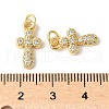 Brass Micro Pave Clear Cubic Zirconia Cross Pendants ZIRC-I071-17G-3