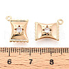 Brass Micro Pave Clear Cubic Zirconia Pendants KK-N267-06G-3