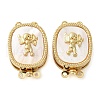 Brass with Natural Shell Box Clasps KK-G505-01G-1