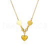 Stainless Steel Heart Pendant Necklaces for Women's Daily Wear OT7406-2-2