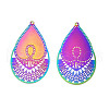 Ion Plating(IP) 304 Stainless Steel Filigree Pendants STAS-S118-088-2