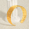 304 Stainless Steel Hammered Cuff Bangles for Women QR6940-2-2
