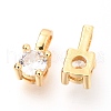 Brass Micro Pave Clear Cubic Zirconia Charms ZIRC-O036-19G-2