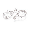 925 Sterling Silver Micro Pave Clear Cubic Zirconia Pendants Claw Cabochon Settings STER-N016-48P-2
