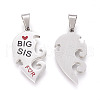 304 Stainless Steel Split Pendants STAS-F168-10P-4