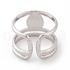 Teardrop 304 Stainless Steel Open Cuff Rings RJEW-G314-05P-4