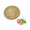 Pearlized Glass Pearl Round Pendants PALLOY-JF03386-01-2