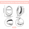 Beebeecraft 2Pcs 925 Sterling Silver Spring Gate Rings STER-BBC0006-74B-2