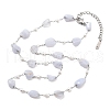 Natural White Jade Nuggets Link Chain Necklaces NJEW-H041-06P-01-1