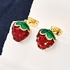Brass Enamel Stud Earrings X-EJEW-G430-06B-G-1