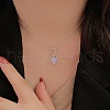 925 Sterling Silver Pave Natural Moonstone Rhombus Pendant Necklaces for Women FS-WGC4423-01-1